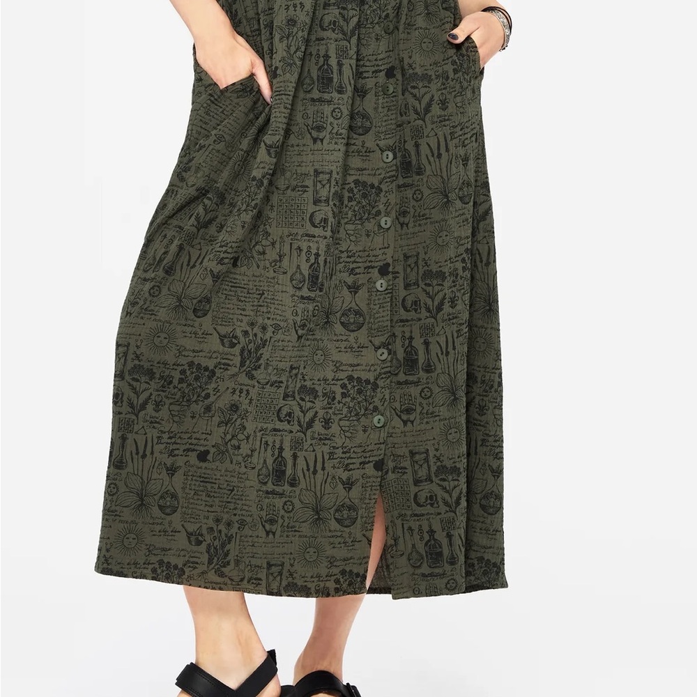 NWT Disturbia Taddea cotton side button up maxi skirt size 2